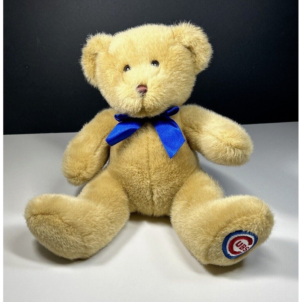 Build A Bear BAB Chicago Cubs Baseball Blue Ribbon Teddy Bear 10" Plush